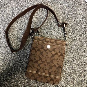 Coach Brown Canvas Crossbody Bag
